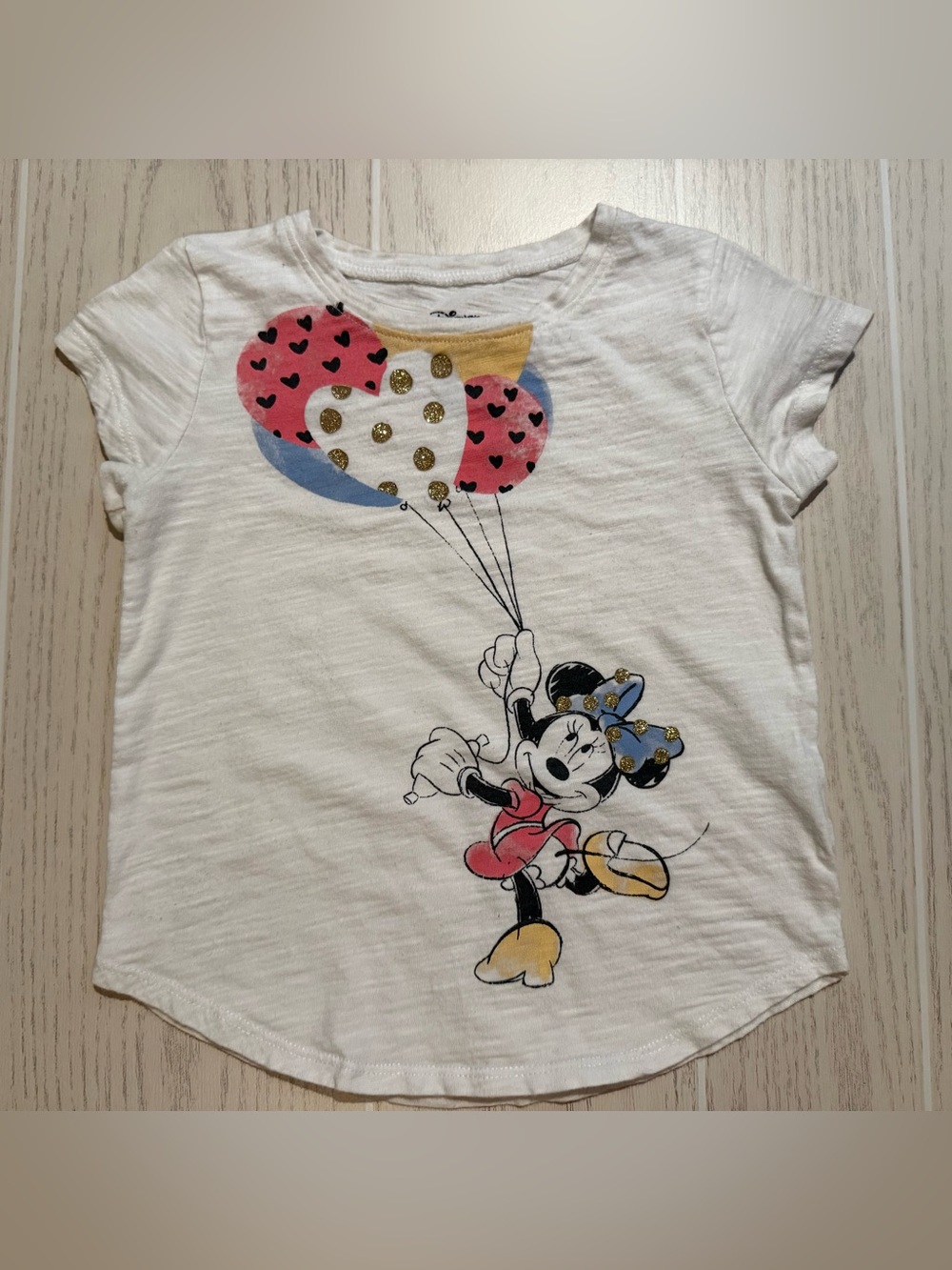 Disney Jumping Beans Girls 4T Minnie Mouse Balloon Graphic Tee